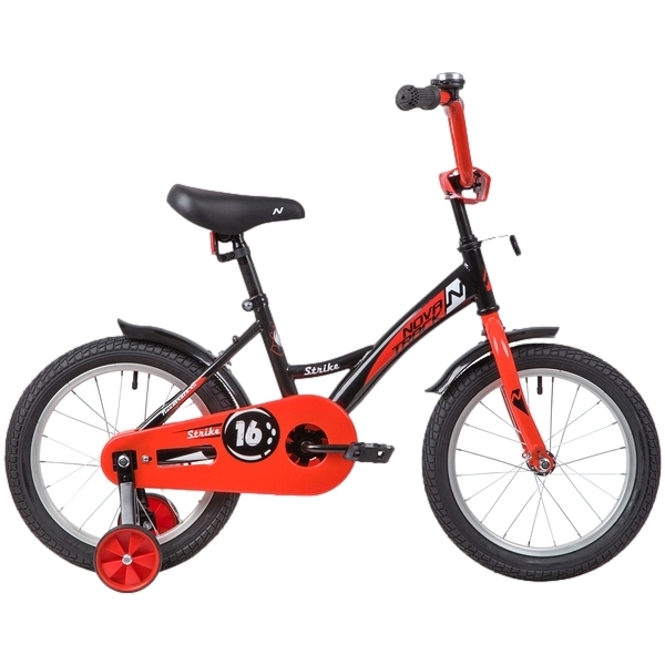 Велосипед 16" Novatrack Strike (черный-красный)