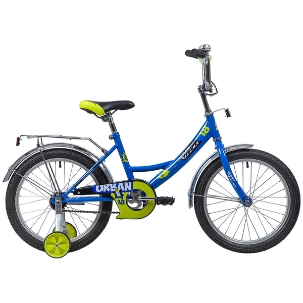 Велосипед novatrack 18", urban, синий, защита а-тип, тормоз нож., крылья и багажник хром., 133932