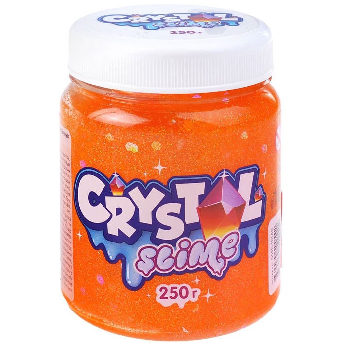Игрушка тм «slime» crystal slime, апельсиновый, 250г