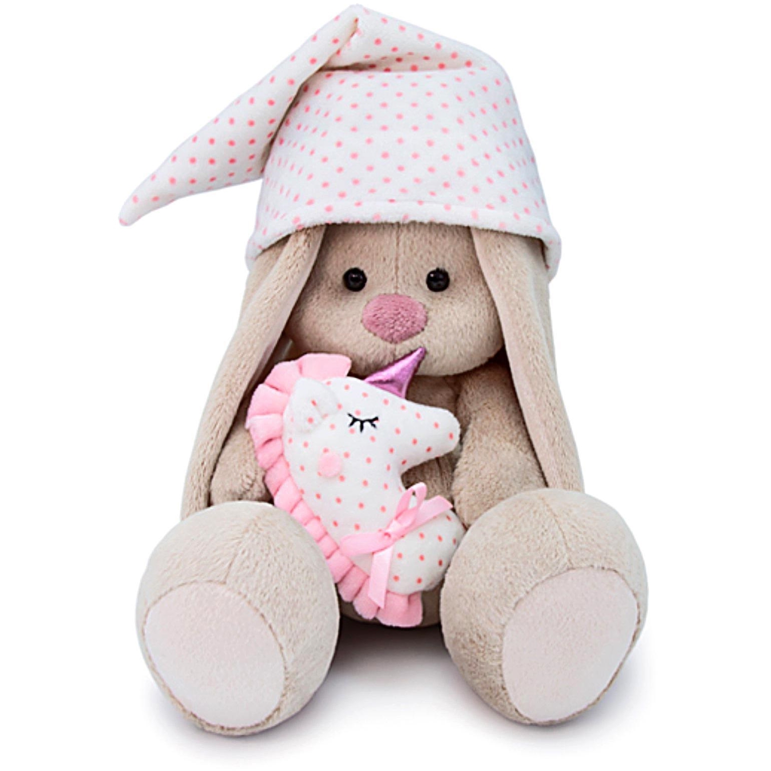 Мягкая игрушка "Зайка Ми" с розовой подушкой - единорогом, 18 см SidS-305 4543925