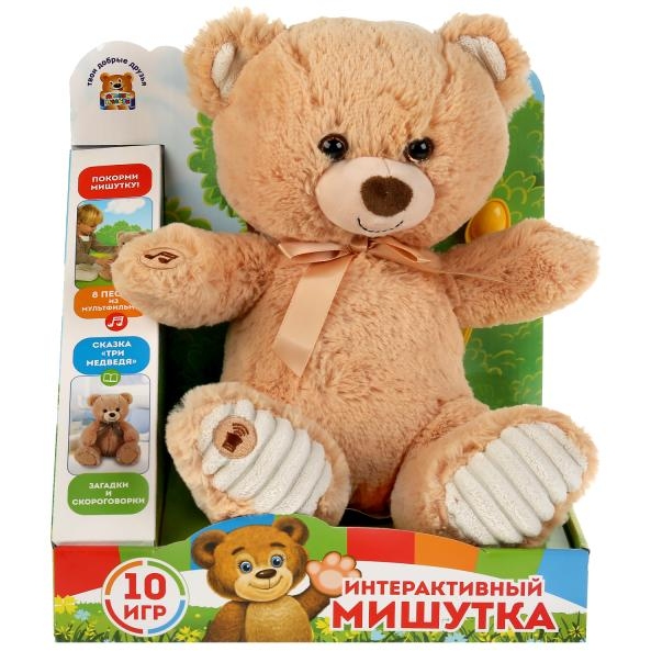 Игрушка мягкая функц. мишка, 26см, 10 игр, муз. чип, в кор. Мульти-пульти в кор.12шт М8009226Х