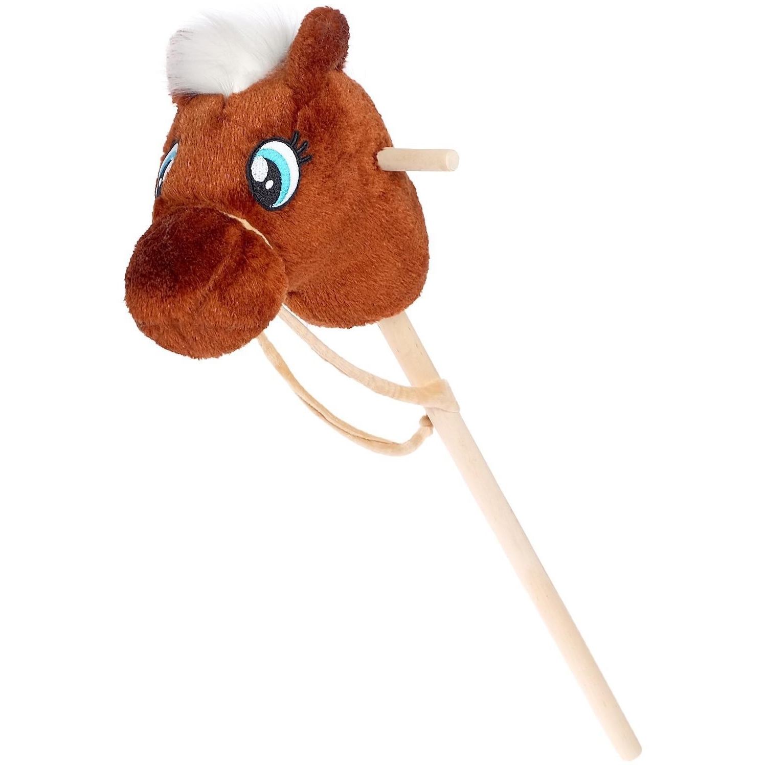 Мягкая игрушка Zabiaka "Конь-скакун" на палке (коричневый)