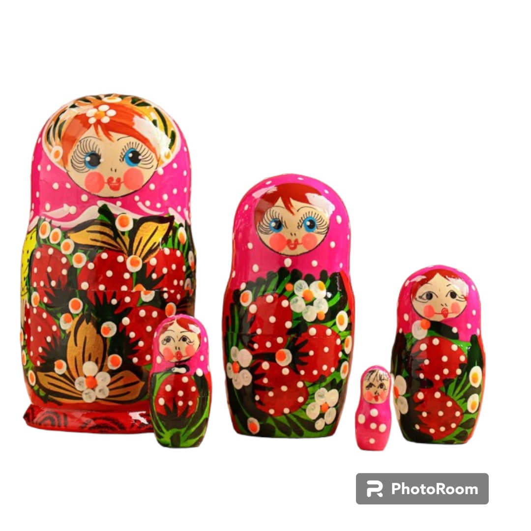Матрёшка "Катя ягоды" (5 кукол, 13 см, ручная роспись) 6032601
