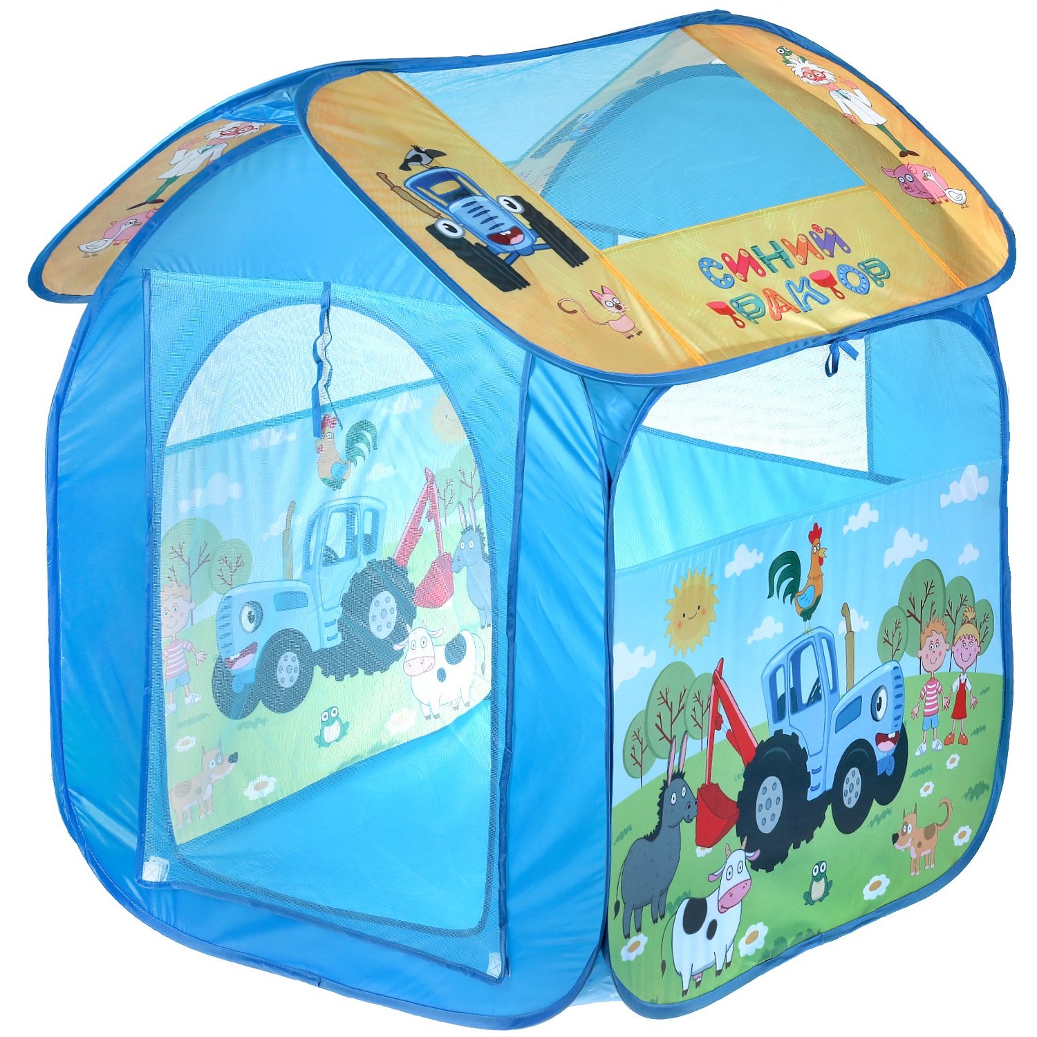 Палатка детская игровая Синий ТРАКТОР 83х80х105см, в сумке Играем вместе в кор.24шт GFАВТ2R