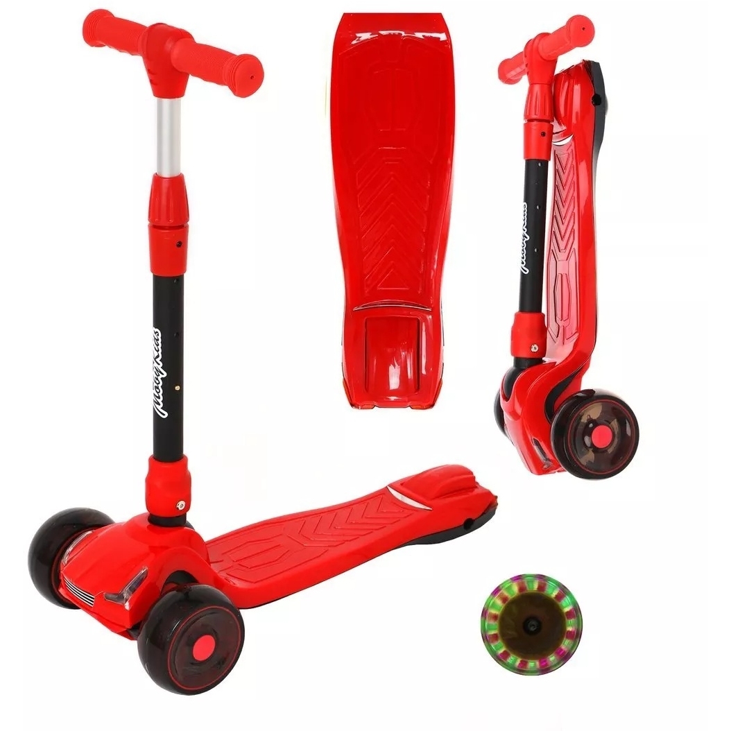 Самокат трехколесный Moby Kids Truck (свет, красный)