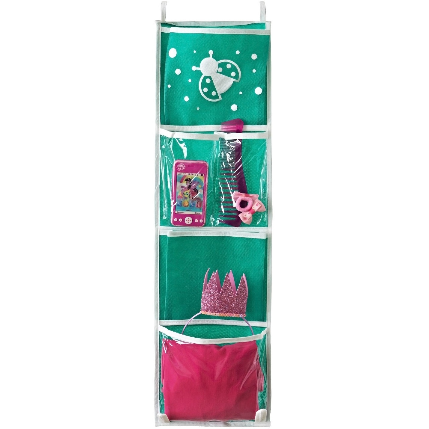 Карманы подвесные для шкафчика в детский сад (зелёный) 2390356