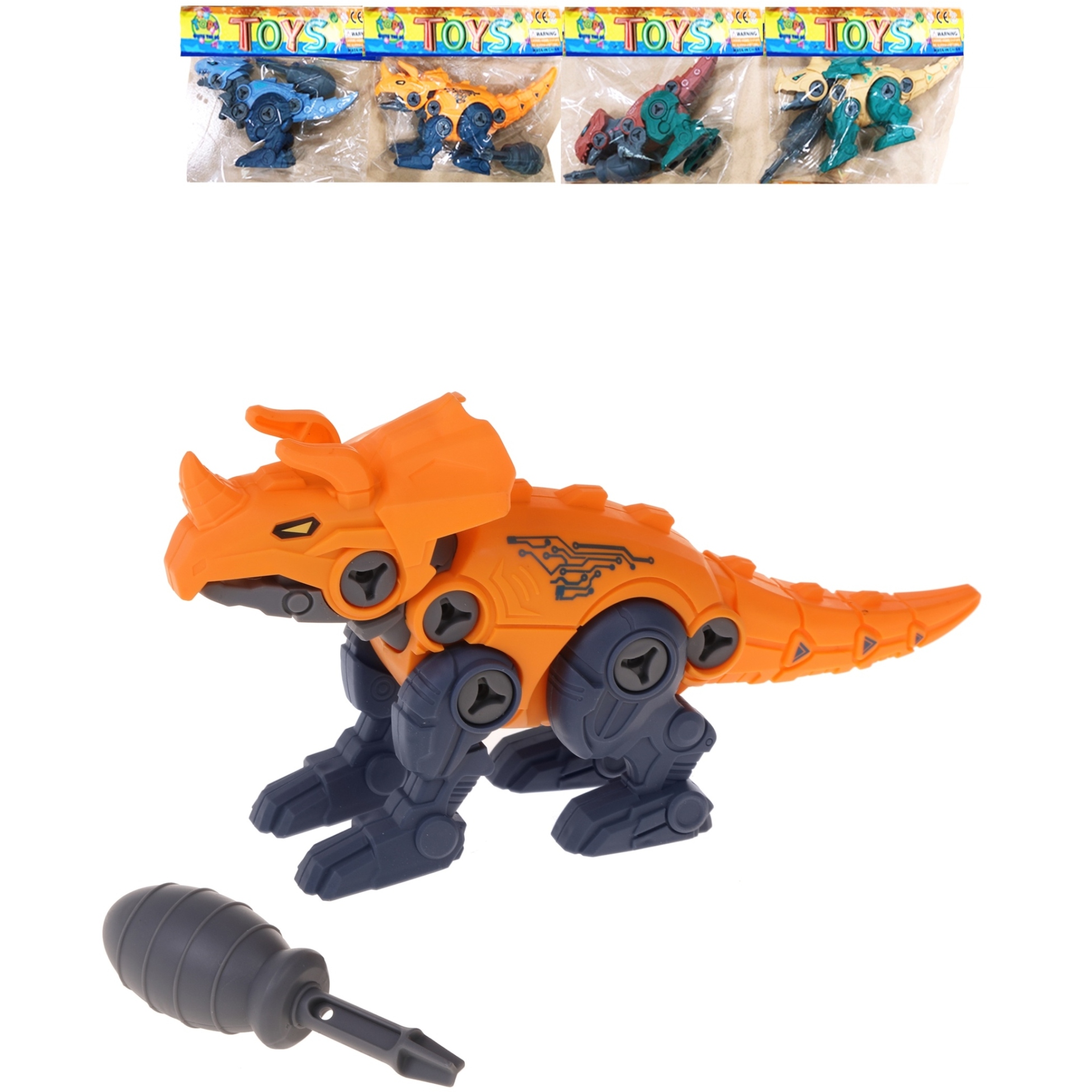 Конструктор скрутка Динозавр, в ассорт., пакет 666-04