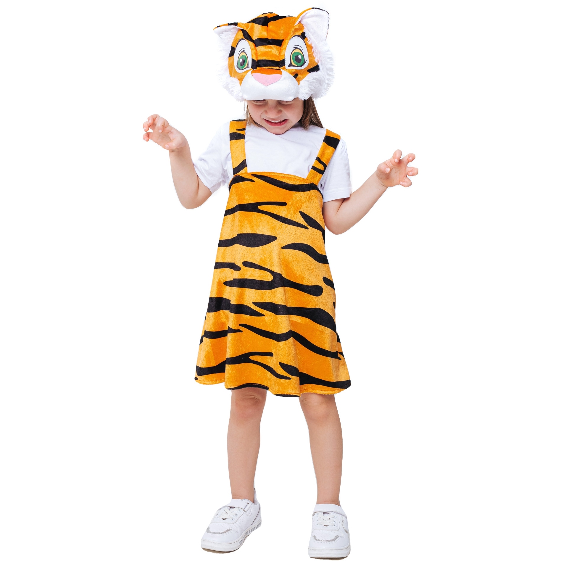 Карнавальный костюм "Тигрица Ума" (сарафан, шапка) размер 110-56