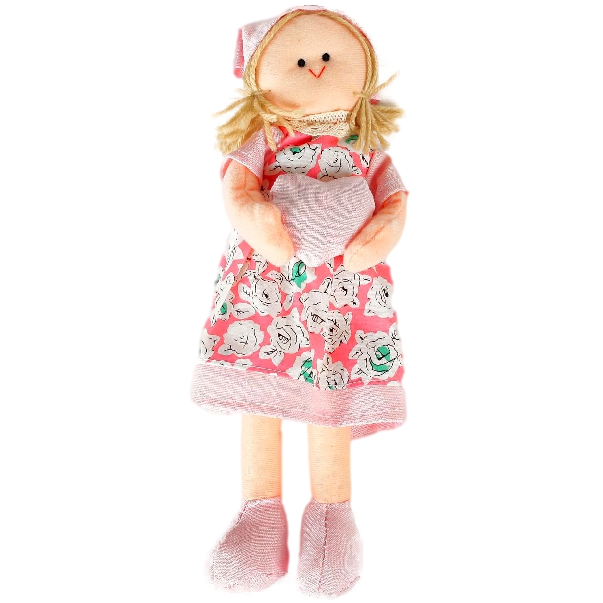 Мягкая игрушка-подвеска кукла "Инна" с сердцем в ручках