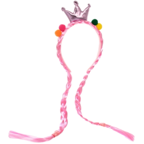 Ободок карнавальный с косичкой "Розовая нежность" 776-390
