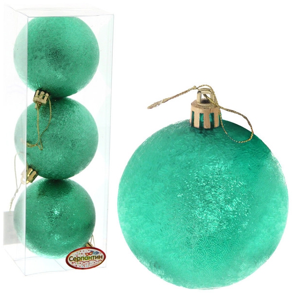 Новогодние шары "Мягкий блеск" 7см (набор 3шт.), зеленый 201-0567