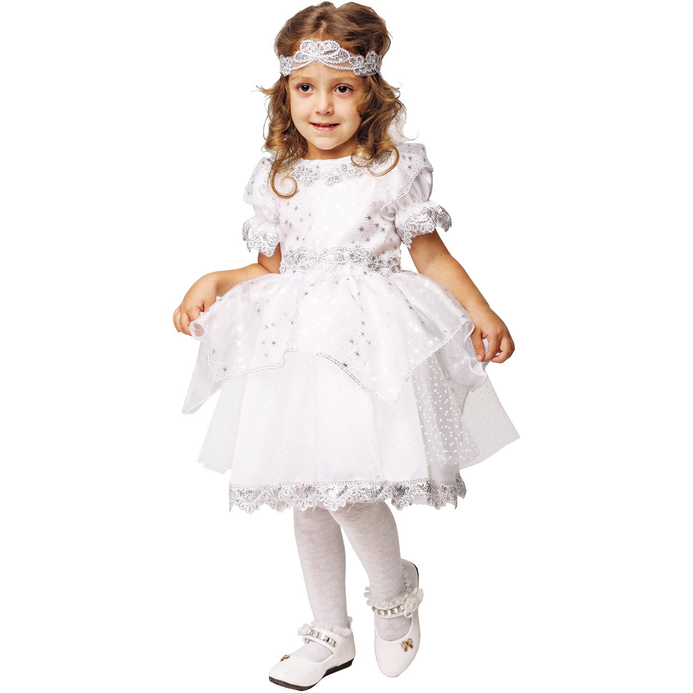 Карнавальный костюм "Снежинка" (платье, повязка на голову) размер 110-56 2022 к-18-28