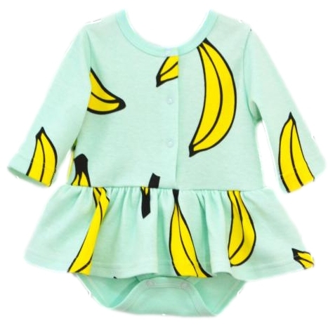 Боди-платье 68 "Bananamama" на кнопках мята Б65/8-И
