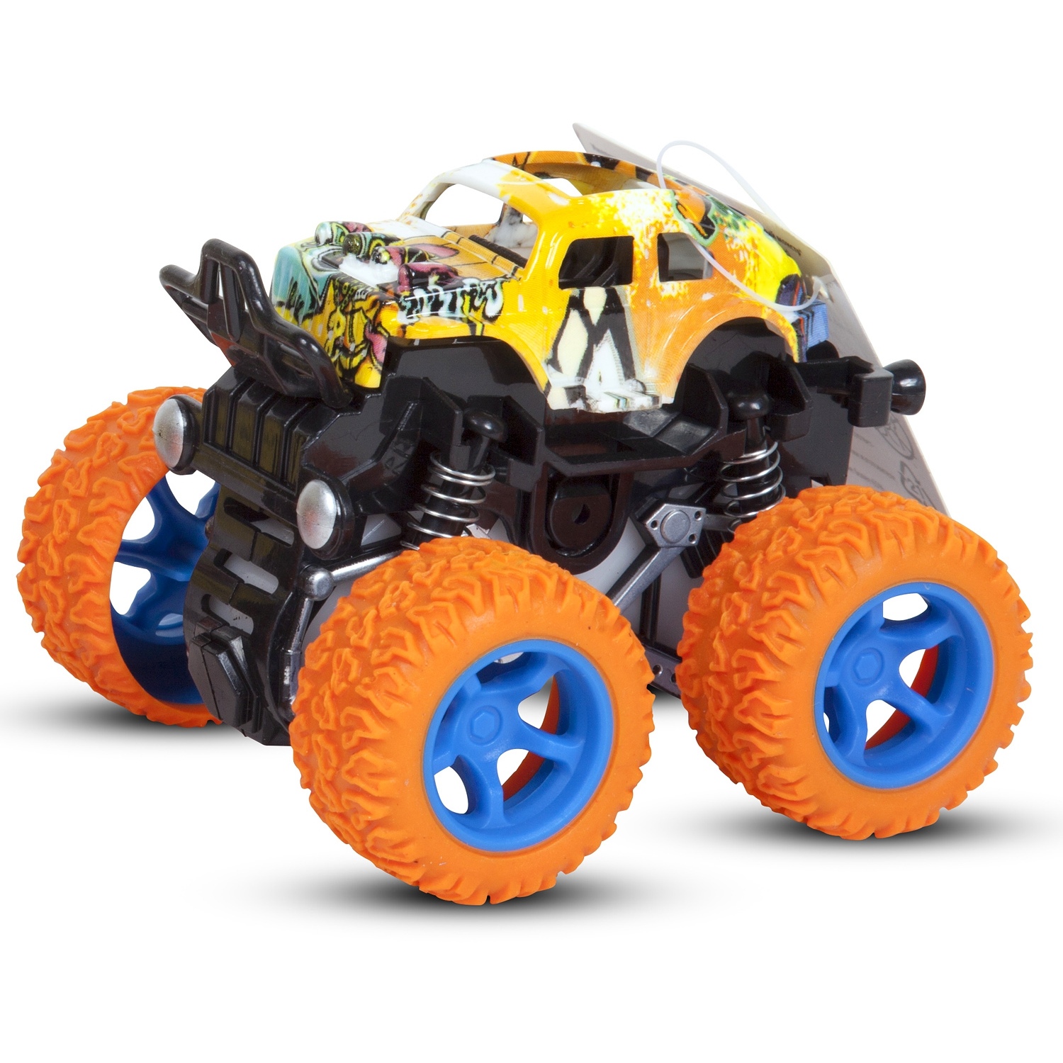 Инерционная машинка Handers "Бигфут: Кислотный монстр" (8,5 см, вращ. на зад. колёсах, 4WD, оранжевы