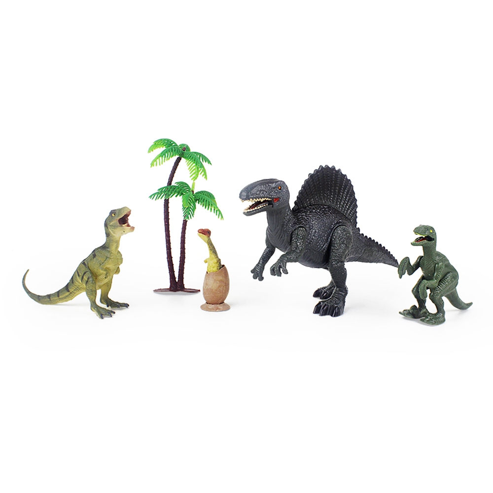 Набор динозавров Mioshi Active "Доисторический мир: Спинозавр в долине" (4 шт., подвиж., звук, свет) 