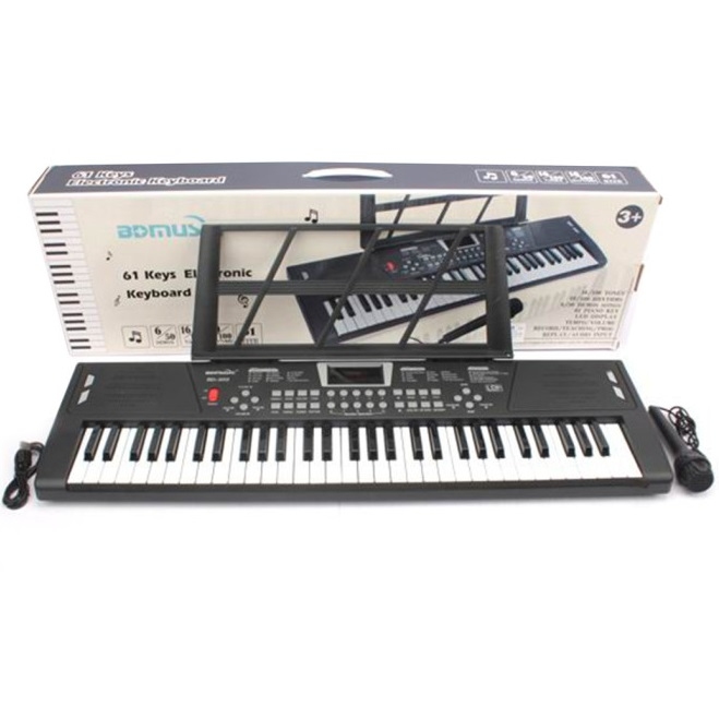 Синтезатор (61 клавиша, звук, свет, микрофон, запись, USB кабель) BD-602D
