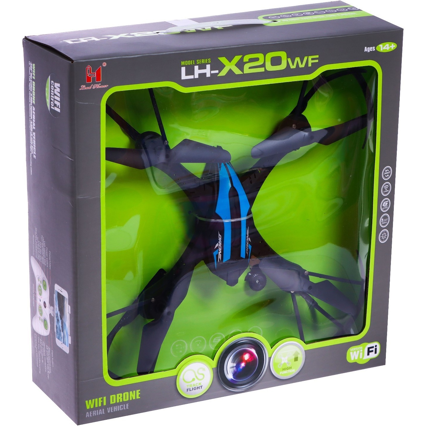 Квадрокоптер LH-X20WF (камера, передача изображения на смартфон, Wi-FI)