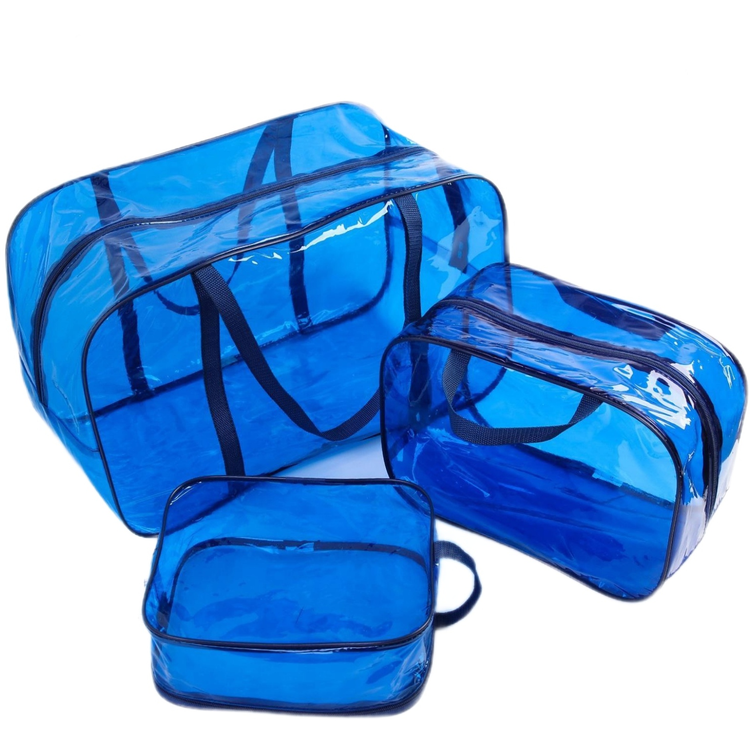 Набор сумок в роддом, 3 шт., цветной ПВХ, цвет синий 4927640