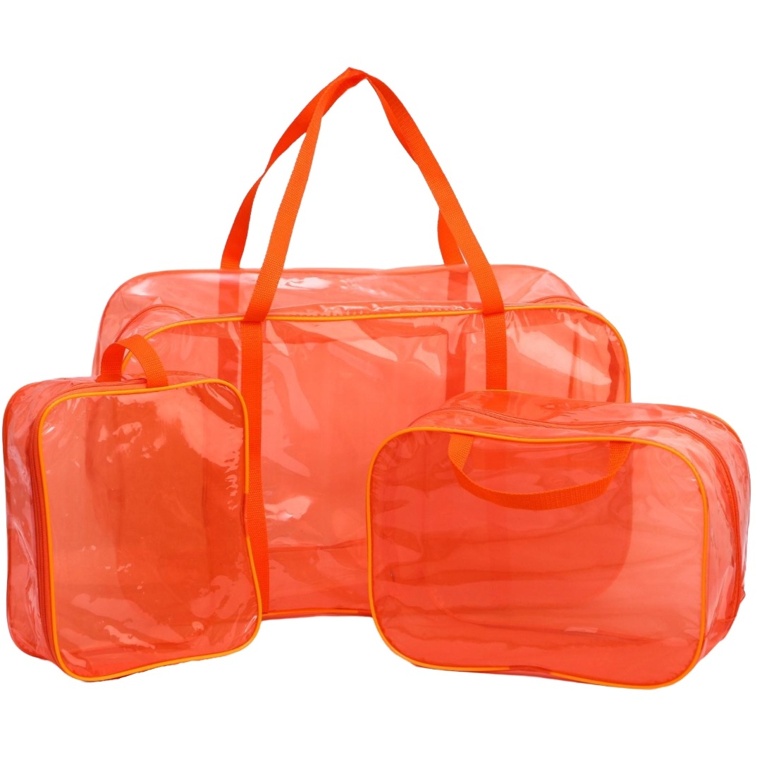 Набор сумок в роддом, 3 шт., цветной ПВХ, цвет оранжевый 6853755