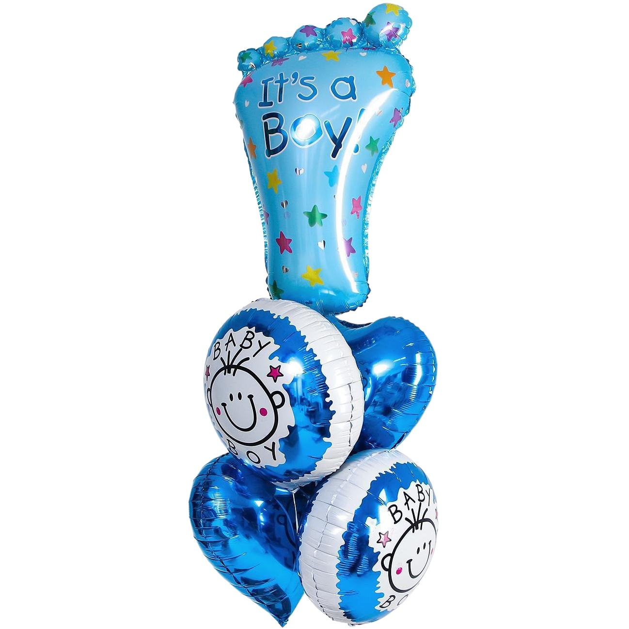 Букет из шаров "Рождение мальчика", пяточка, фольга, набор из 5 шт. 2769672