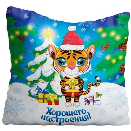 Подушка декоративная 30*30см "Славный тигренок Джонни" 351-146