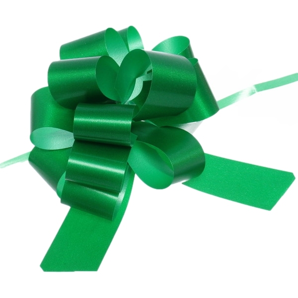 Бант для оформления подарка "Блеск" 3 см, d-11 см, Зеленый 214-069