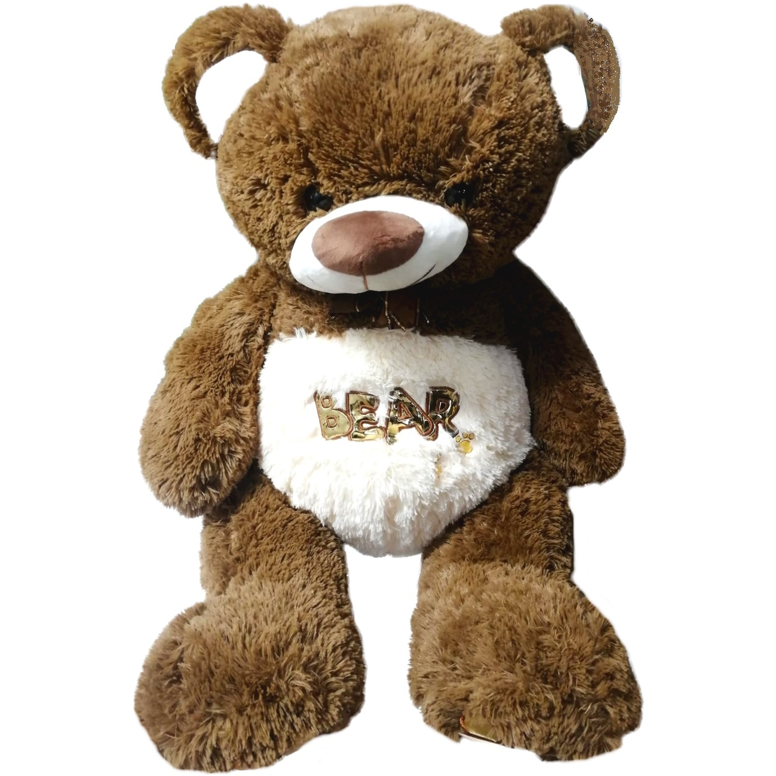 Мягкая игрушка "Медведь с вышивкой BEAR" № 1 (37x63x57 см)