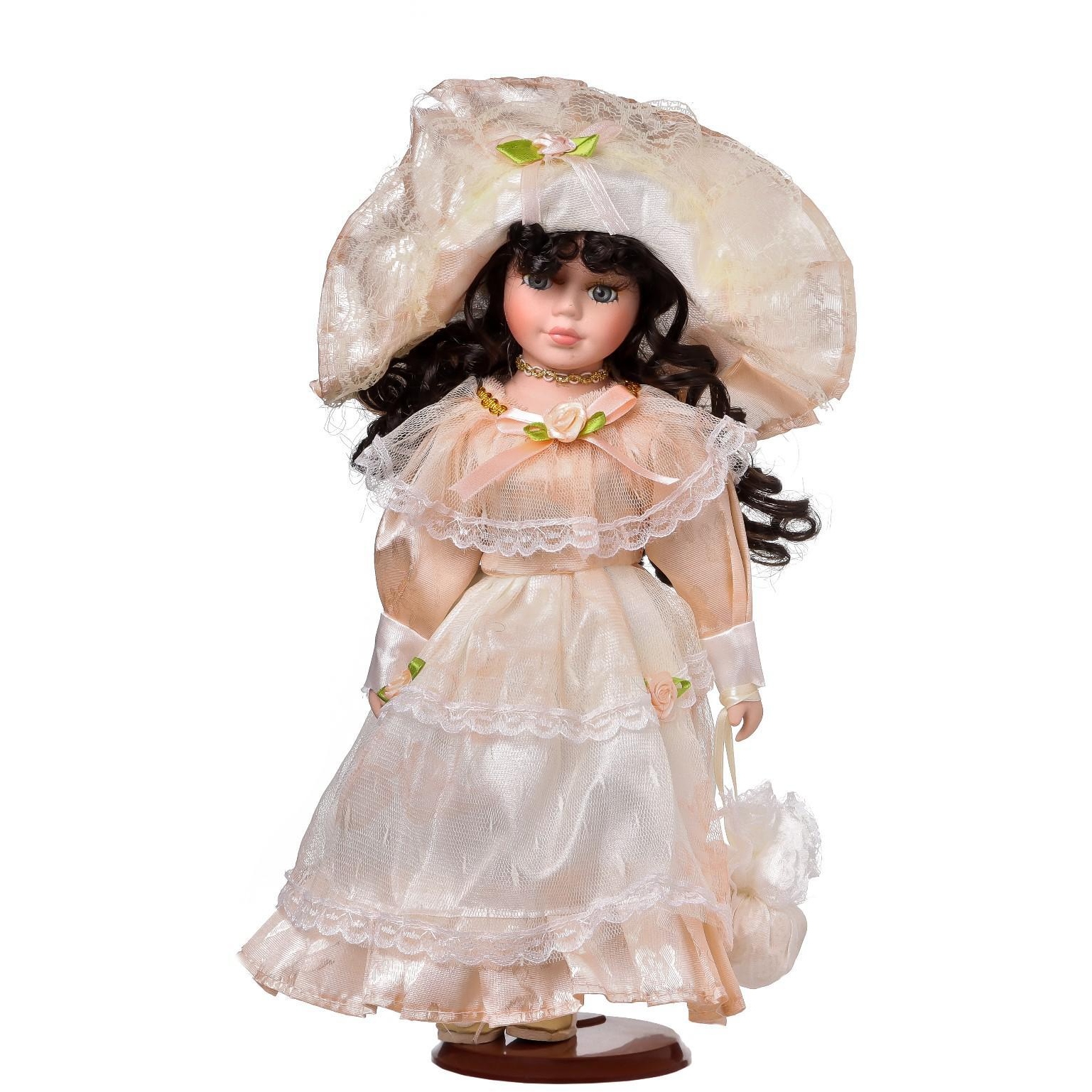 Кукла коллекционная керамика "Маленькая мисс в нежно-розовом платье" (30 см)