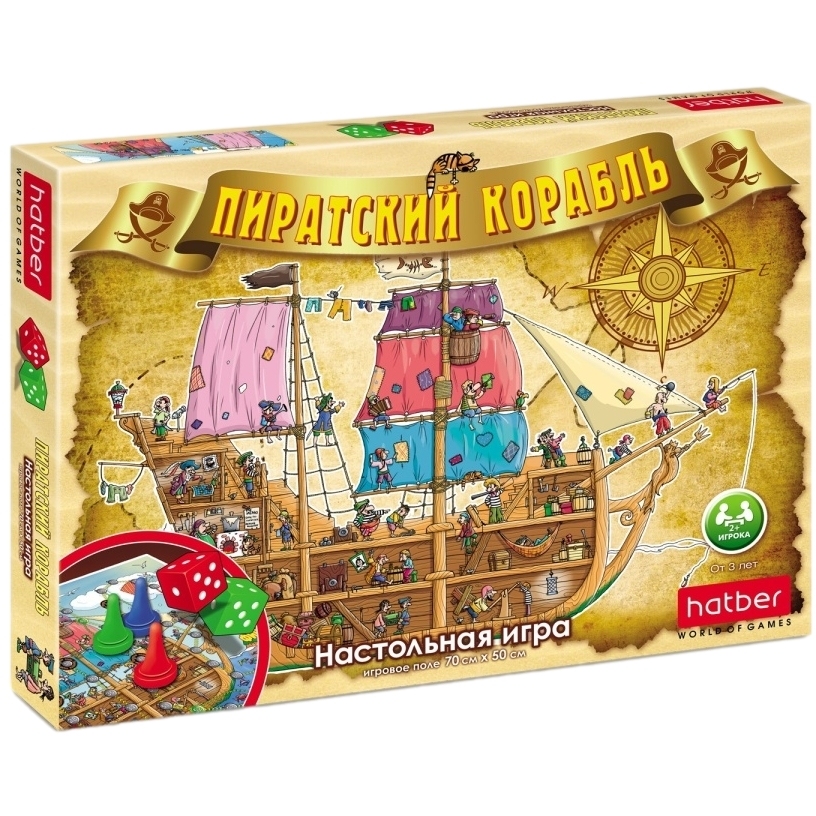 Настольная игра-ходилка "Пиратский корабль" Ин2_18480