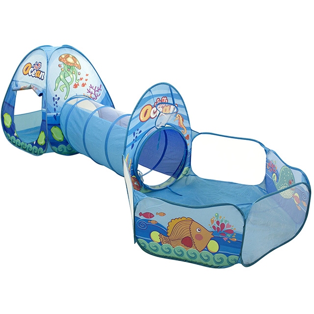 Набор детская игровая палатка-туннель-сухой бассейн "Океан" (6х53х53 см)
