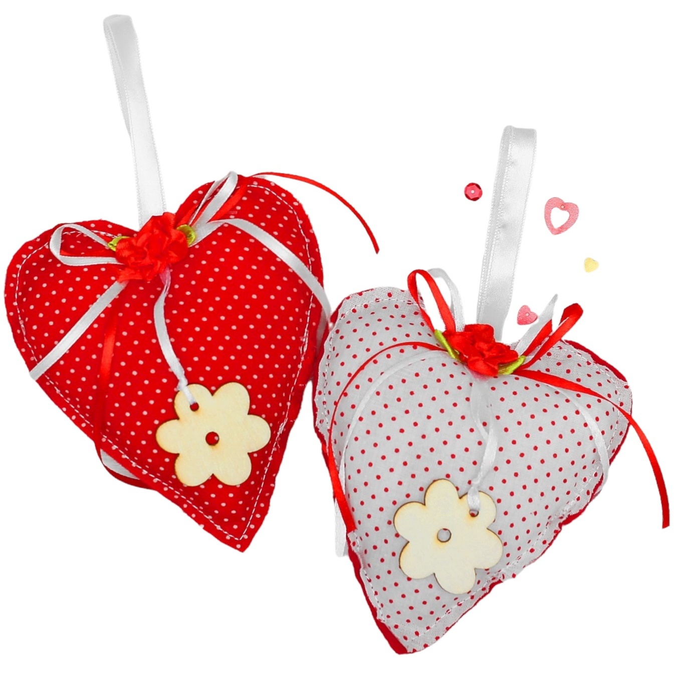 Мягкая игрушка-подвеска "Сердце" (с цветком)