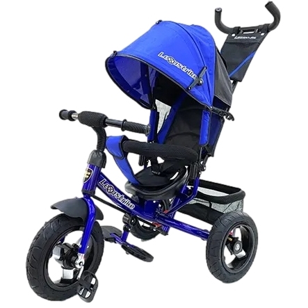 Велосипед трехколесный Lexus Trike (черно синий, надувные колеса 12 и 10")