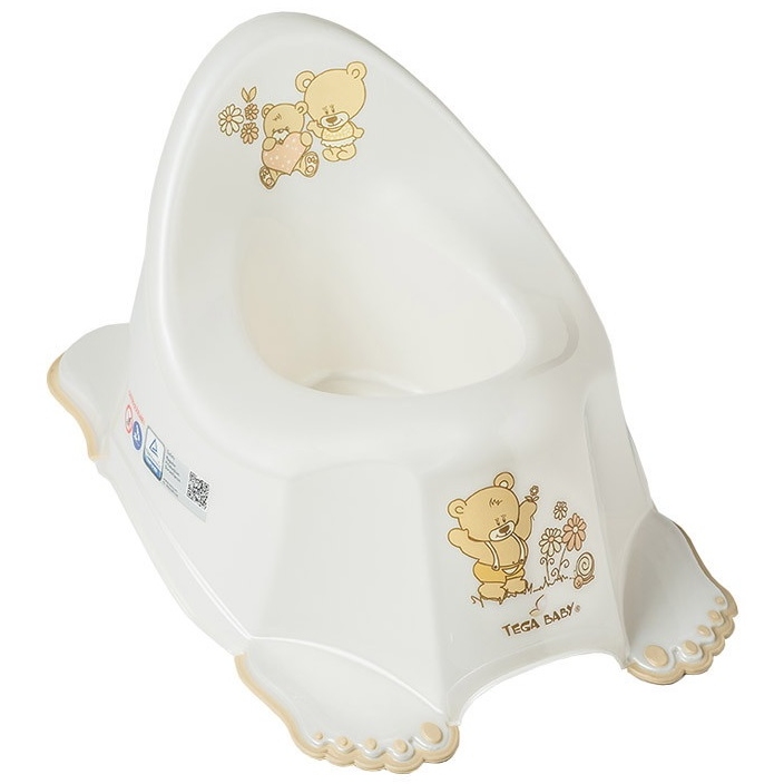 Горшок туалетный со звук.эфф.Teddy (Мишки) Белый жемчуг PO-038-118