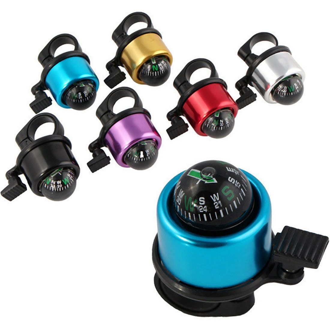 Звонок для велосипеда с компасом малый, цвета ( 60черных, 80синих 80красных 60зеленых 60белых 60золо