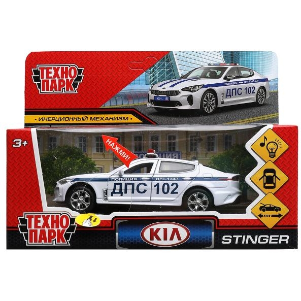 Машина Технопарк Kia Stinger Полиция (свет, звук, белый, 12 см)