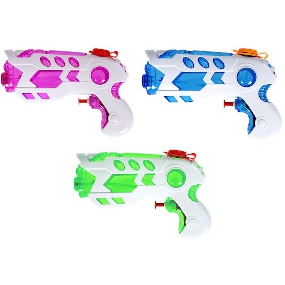 Водный пистолет Bondibon "Наше Лето", РАС 25,5x18x5 см, 3 вида, голубой/розовый/зелёный. ВВ5439