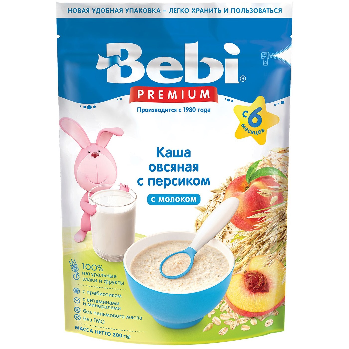 Каша молочная "Беби Премиум" овсянка, персик (200 г.) УТ-00057797