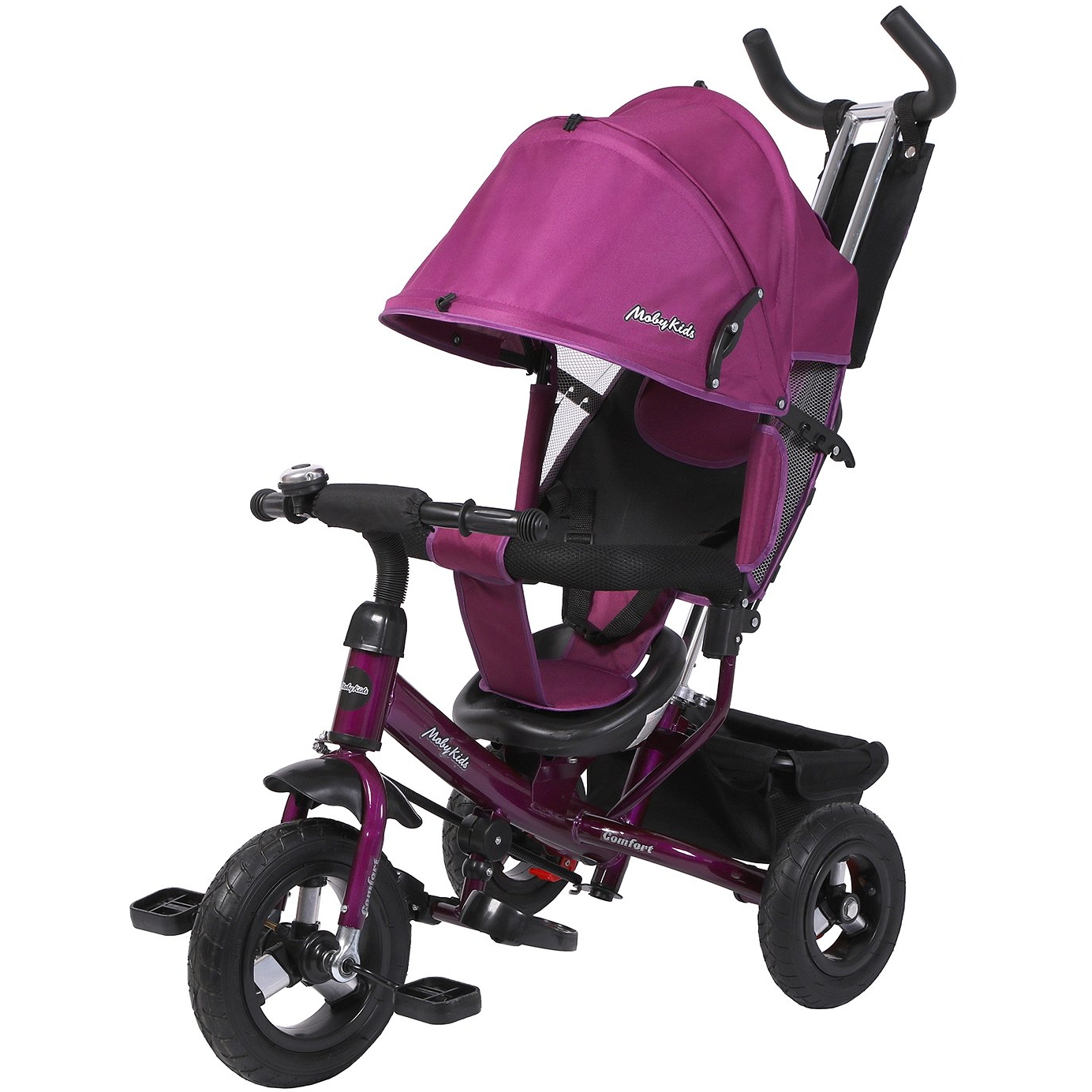 Велосипед трехколесный Moby Kids Comfort (фиолетовый, надувные колеса)