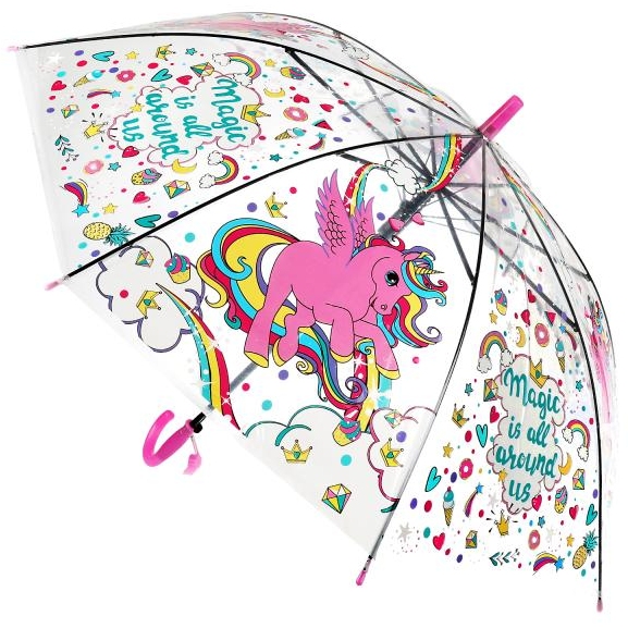 Зонт детский r-50см, прозрачный, полуавтомат ИГРАЕМ ВМЕСТЕ в кор.5*12шт UМ50ТUNI