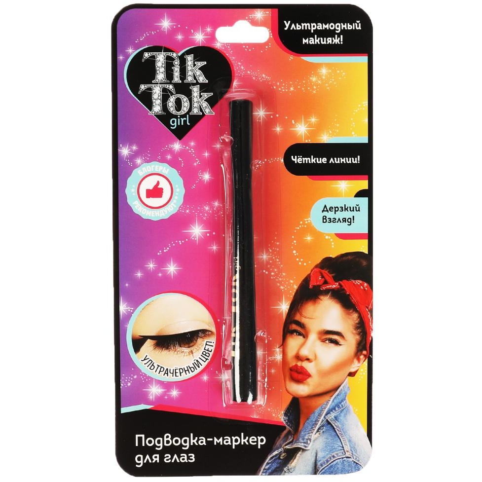 Подводка-маркер для глаз, черная черная TIK TOK GIRL в кор.48*12шт YL61614ТТG
