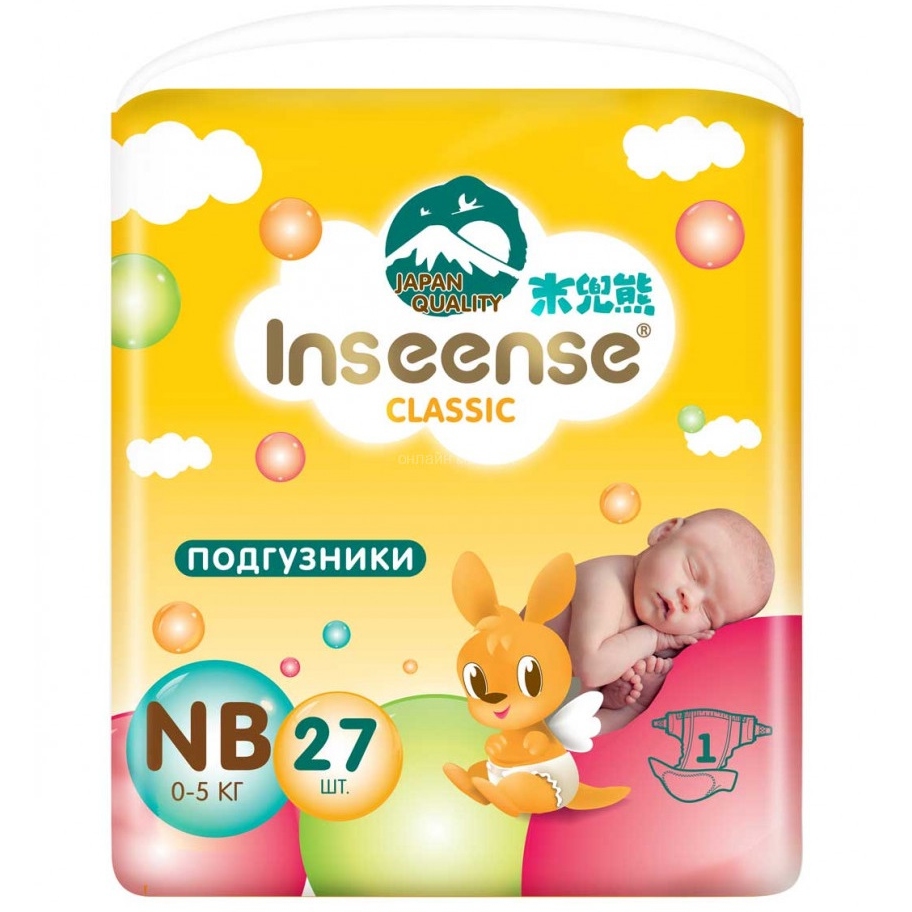Подгузники Inseense Classic NB (0-5 кг, 27 шт) УТ-00057951