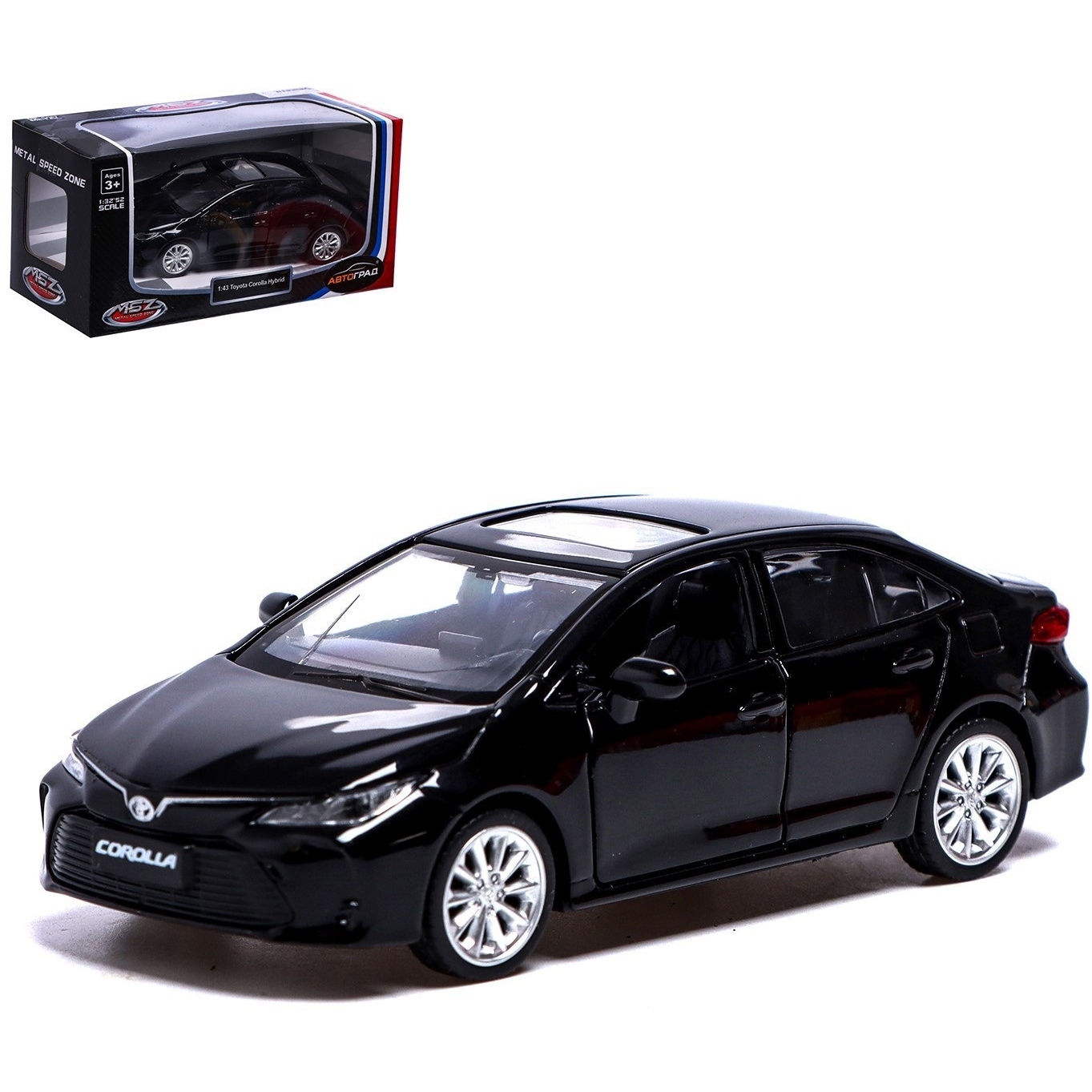 Машина Автоград Toyota Corolla Hybrid (черный, 12 см)