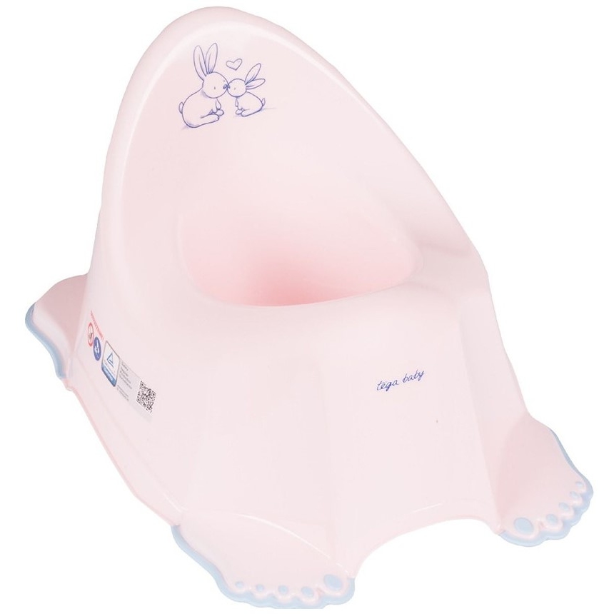 Горшок туалетный антискользящий "Little Bunnies" Розовый KR-001-104