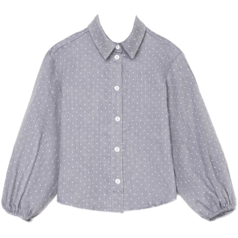 Рубашка д/д 116 Мелкий горох на пуговицах MINAKU: Cotton collection 7689574