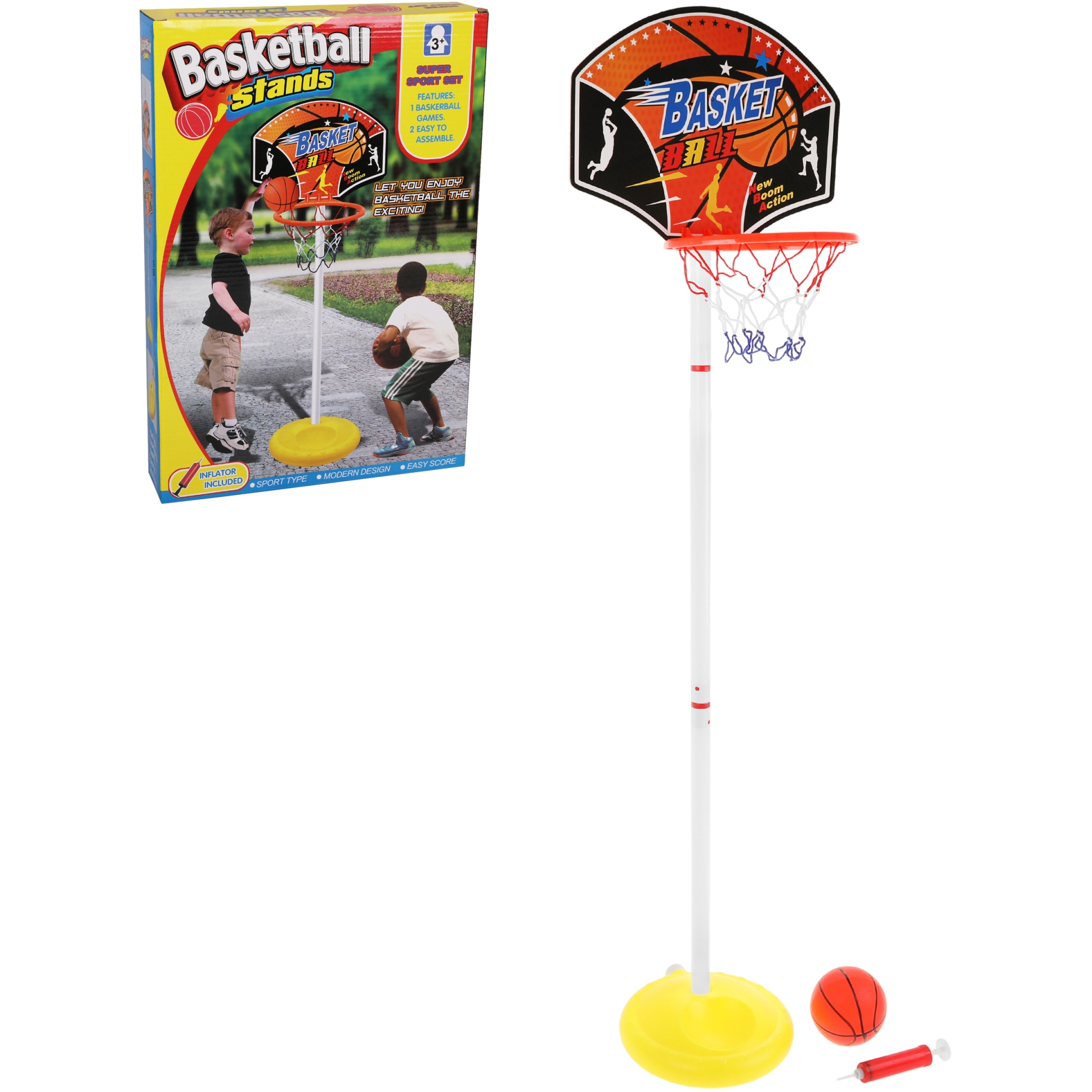 Набор напольный баскетбол (стойка высота 105 см, щит, мяч, насос) 83A