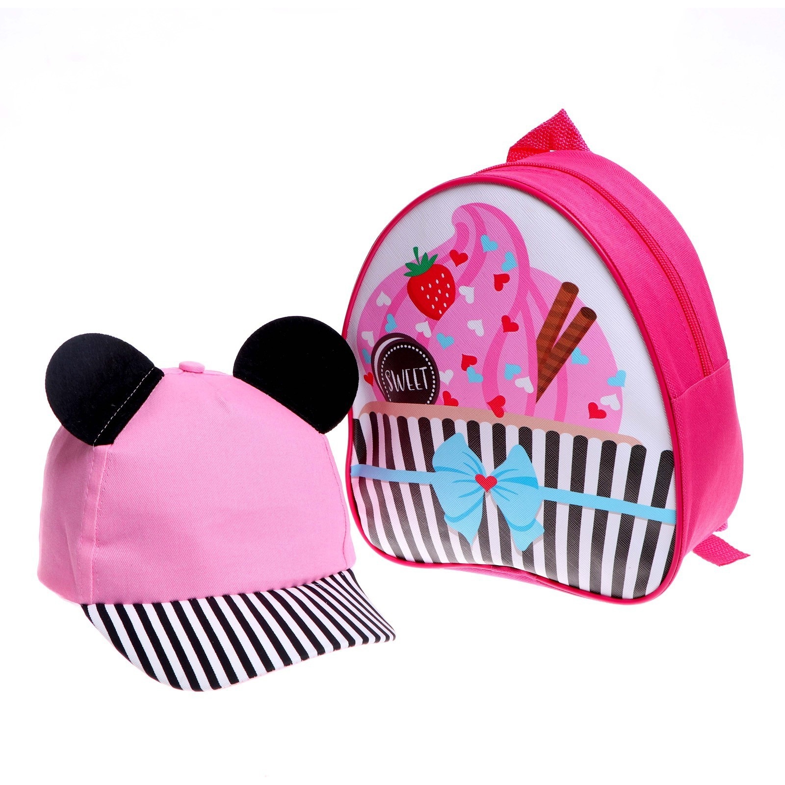 Детский набор "Мышка" (кепка, рюкзак)