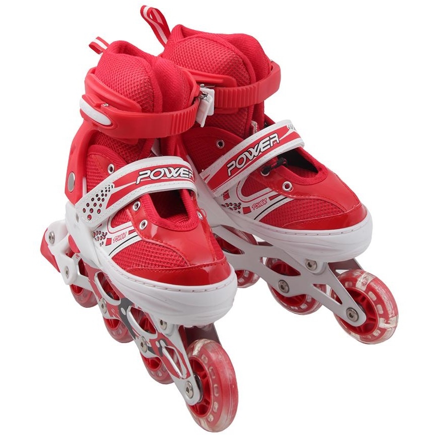 Роликовые коньки красные размер M (35-38) DJS-603 PVC