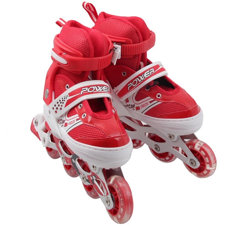 Роликовые коньки красные размер S (31-34) DJS-603 PVC