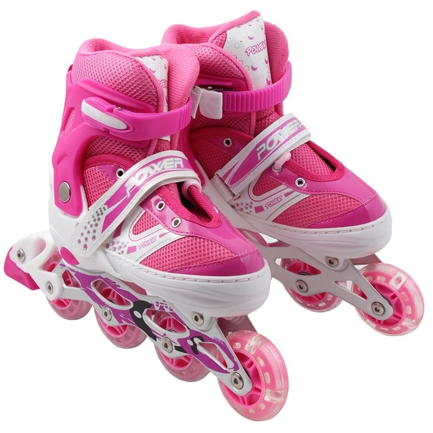 Роликовые коньки розовые размер M (35-38) DJS-603 PVC