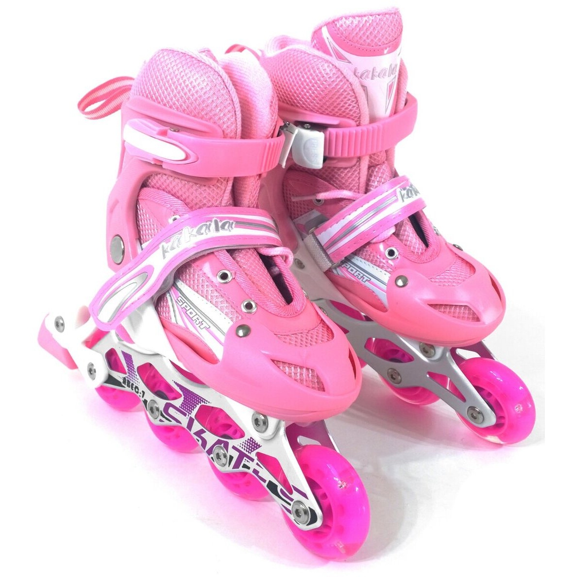 Роликовые коньки розовые размер S (31-34) DJS-905 PU